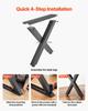 Table Legs, 750 x 790 mm (H x W) Steel Furniture Legs, Modular Design, Easy Assembly, 1000 kg Max Load Heavy Duty, for Home Office Desk, Coffee Dinner