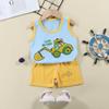 Kids Vest Set Summer Cotton Girls and Boys Vest + Shorts Set
