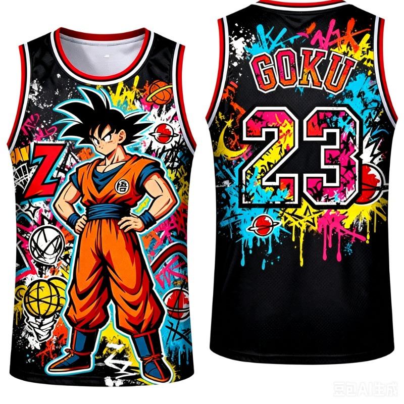 2026 Новая специальная версия баскетбольной майки Dragon Ball Z Goku для взрослых Мужская баскетбольная спортивная жилетка Детский специальный комплект майки