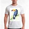 Toucan Watercolor Tshirt Summer Casual Cotton Tee Oversized Streetwear Tops Vintage Graphic Print Loose Fit Short Sleeve