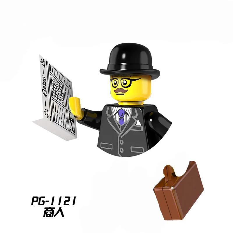 PG8141 Аниме Мультяшная Кукла Конструктор Каваи Банановый Человек Акула Развивающие Игрушки Детский Домашний Подарок Конструктор Приключение