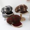 Унисекс Винтажная клетчатая кепка-берет, кепка художника в британском стиле на осень/зиму, кепка газетчика, женская восьмиугольная кепка