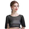 Black White Short Sleeve Short Crop Tops Cloak Streetwear Sexy T-shirts  Women