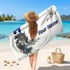 Cristiano Ronaldo Custom Beach Towel, Personalized Name Text Print, Football Logo Soft Quick‑Dry Towel Holiday Gift