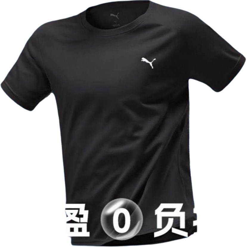 PUMA T-Shirts Men's Black Crew Neck Thin Straight Fit