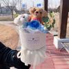 Милый Щенок с Искусственными Цветами Креативные Ручные Букеты Подарок на День Матери День Святого Валентина День Благодарения Выпускной День Рождения