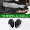 Для TOYOTA YARIS XP150 2013-2018 Автомобильное зеркало заднего вида, накладка, с роговым черным углеродным волокном, боковое зеркало указателя поворота