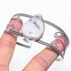 Natural Dendrite Opal Gemstone 925 Sterling Silver Cuff Bangle Adjustable Z6o70