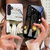 Милый маленький розовый призрак для Samsung Galaxy A14 4G 20 30 52 20S 21S 22 A32 33 34 42 50 51 53 54 70 71 72 73 5G Стеклянный чехол для телефона
