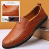 Мужские мокасины, деловая повседневная кожаная обувь без шнуровки, мокасины для вождения, туфли на плоской подошве, сшитые вручную