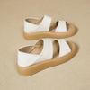 2025 Summer Open-toed Casual Sandals Fashionable Retro Versatile Flat-bottomed Soft-soled Leather Light and Breathable Outside Sandals
