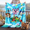 Warm Flannel Blanket Unikitty Pattern, Lightweight Comfortable Throw Blanket for Bed Sofa Use