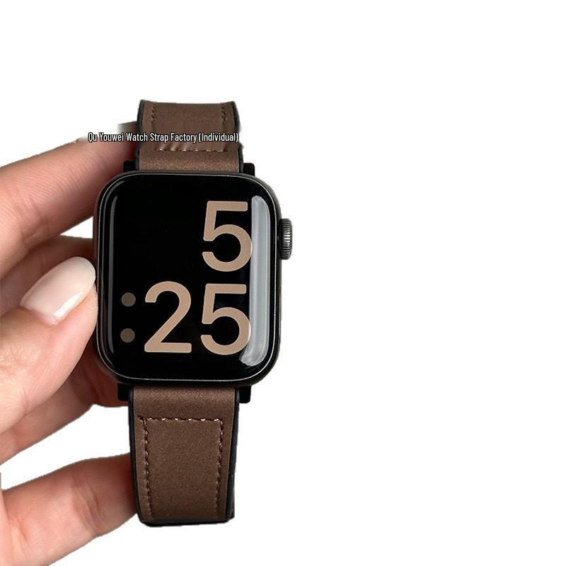Compatible Crazy Horse Pattern Silicone Magnetic Buckle Strap for Apple Watch Series 11, Huawei Fit34, and Xiaomi Smart Band 89.