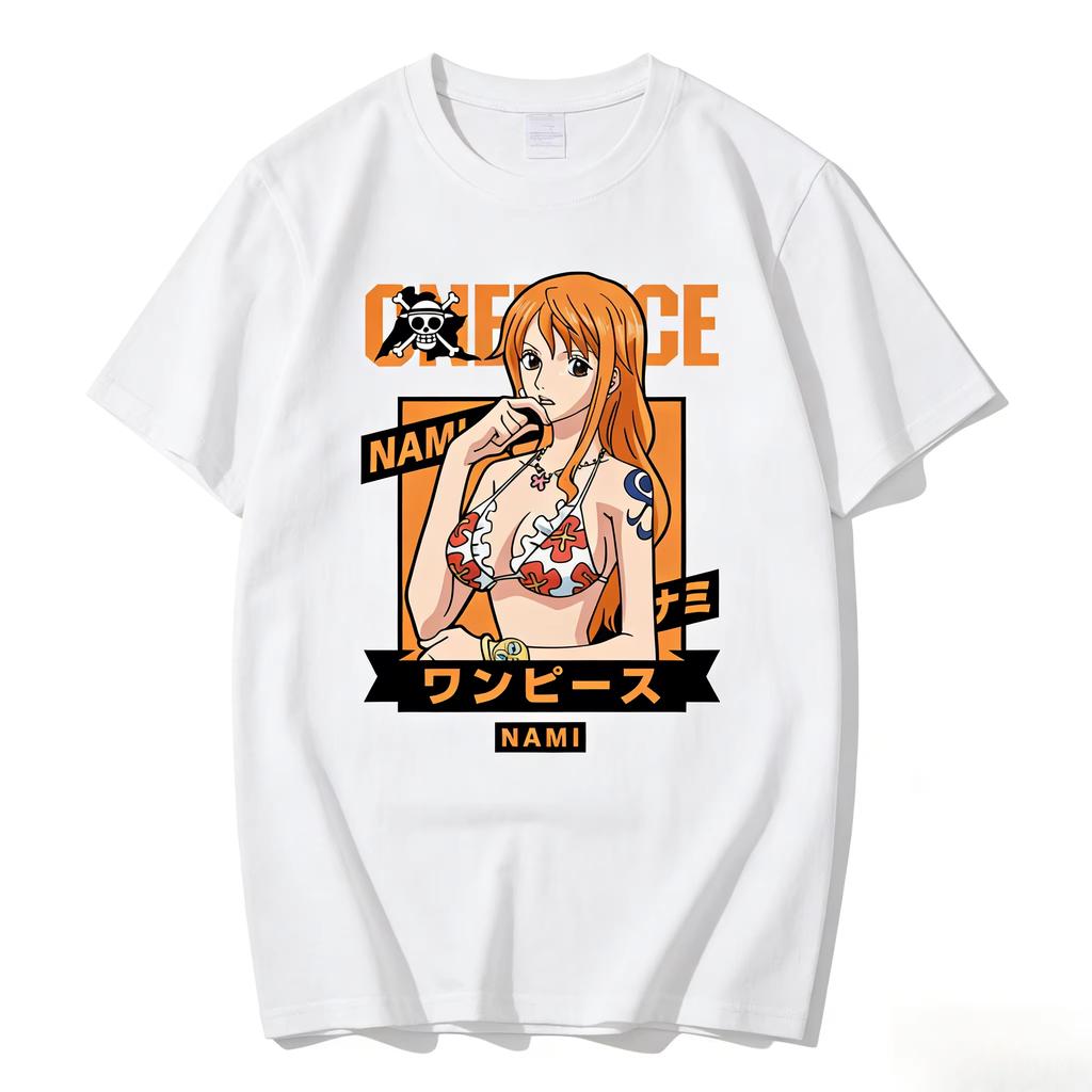 One Piece Nico Robin Unisex Tshirt 2026 Summer New Anime Print American Hiphop Flower Casual Unisex Short Sleeved Top Streetwear