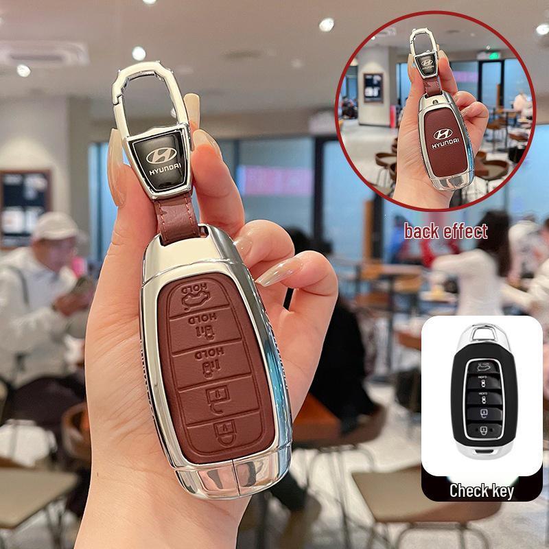2022 Hyundai Custu Key Cover: Durable Metal & Leather Protective Case