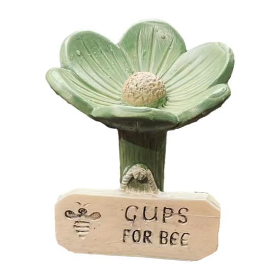 Безопасная мелкая миска для питья, безопасная для пчел, в форме цветка, керамическая поилка для пчел, легкая чистка, декор для сада на открытом воздухе