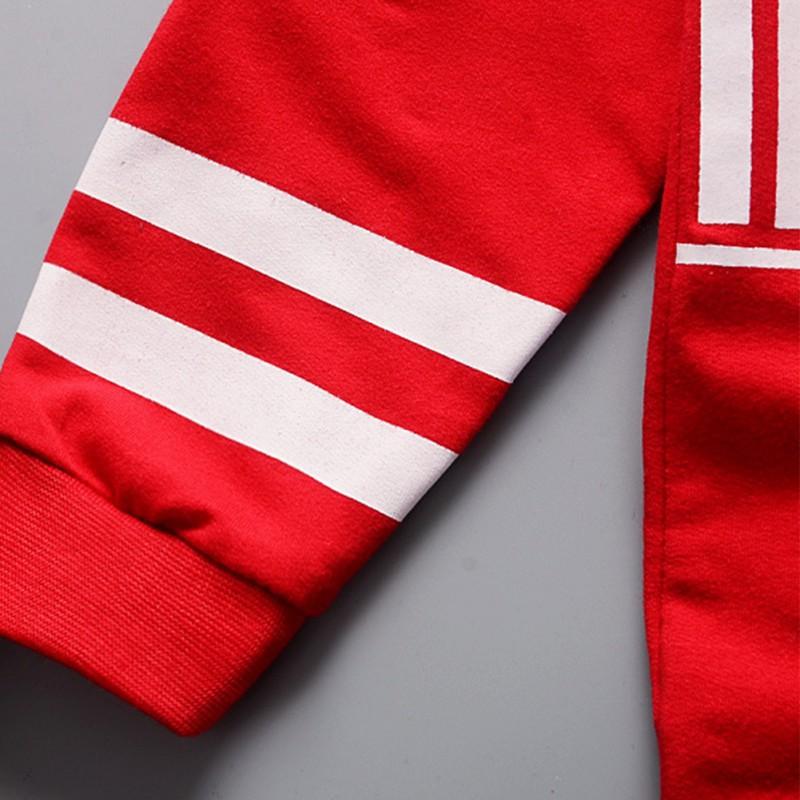 Весенне-осенний топ с капюшоном и длинными рукавами с принтом для мальчиков + брюки, комплект из 2 предметов