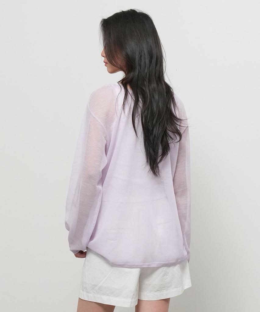 GENERALIDEA See-Through Neck String Knit Pullover [Lavender] / Gf2Lkp543