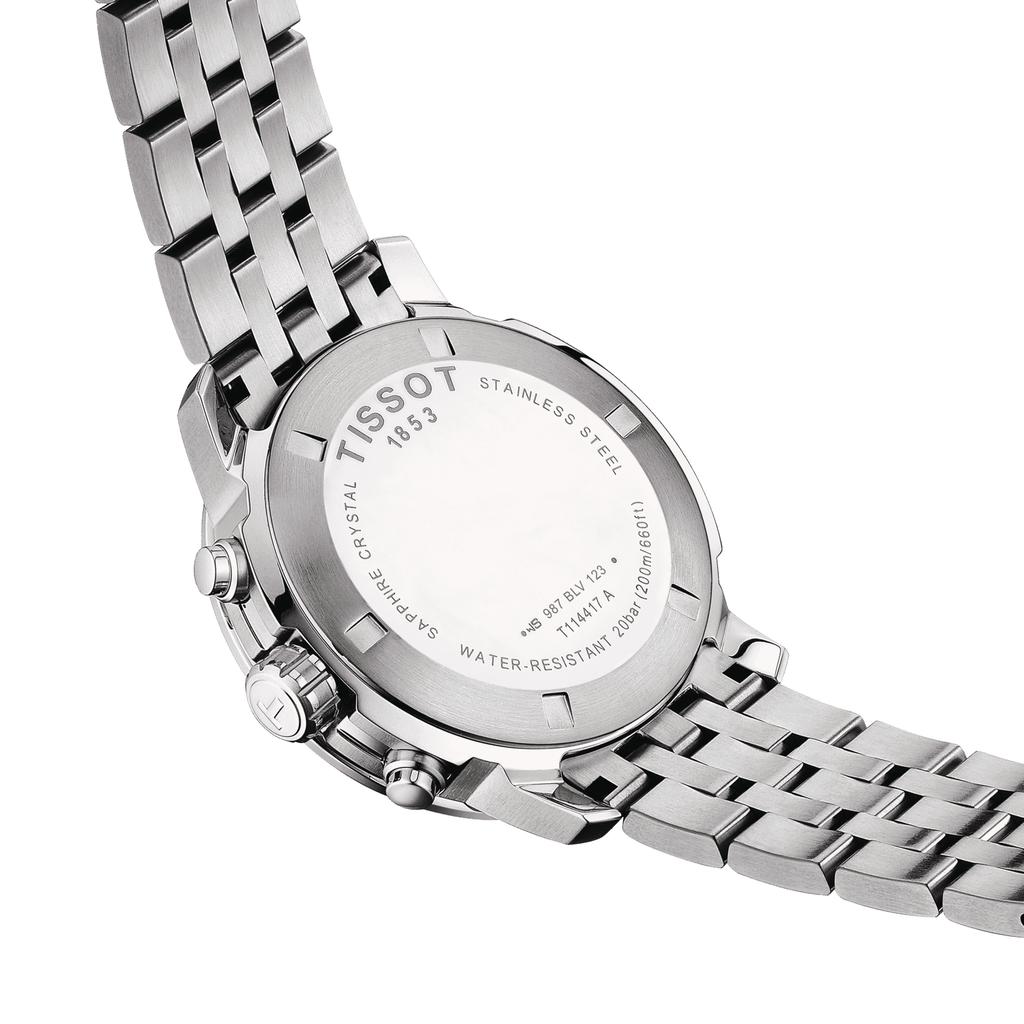 Tissot Мужские модные часы из нержавеющей стали с черным циферблатом T114.417.11.057.00