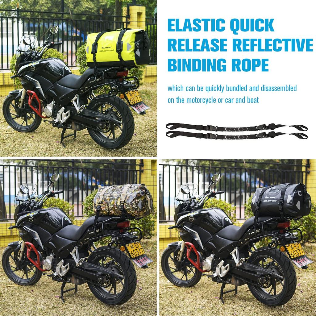 WILD HEART Waterproof Duffel 40 L (IPX6, with Shoulder Strap & Tie-Downs) for Touring/Camping