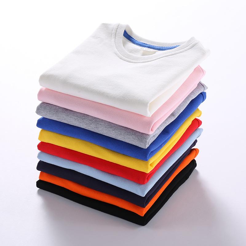 Spring Children's Cotton sweatshirt Boy and Girl Casual Solid Plain Hoodies Tops 3-10 Years Kids Long Sleeve T-shirt Cltohes