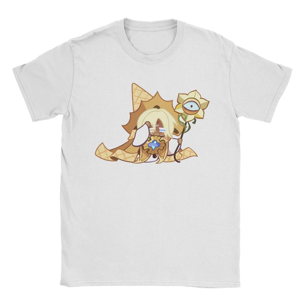 Унисекс Футболка Cookies Run Kingdom Чисто Ванильное Печенье Crazy Tees Короткий Рукав Круглый Вырез Хлопок Одежда для Вечеринки