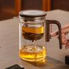 600/800ML Glass Teapot Water Separation Inner Container One Click Magnetic Switch Tea Pot with Wooden Handle Household Teaware