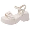Platform Soft Leather Sandals Female 2025 New Summer Casual Fairy Style Versatile Thick Heel Beach Sandals
