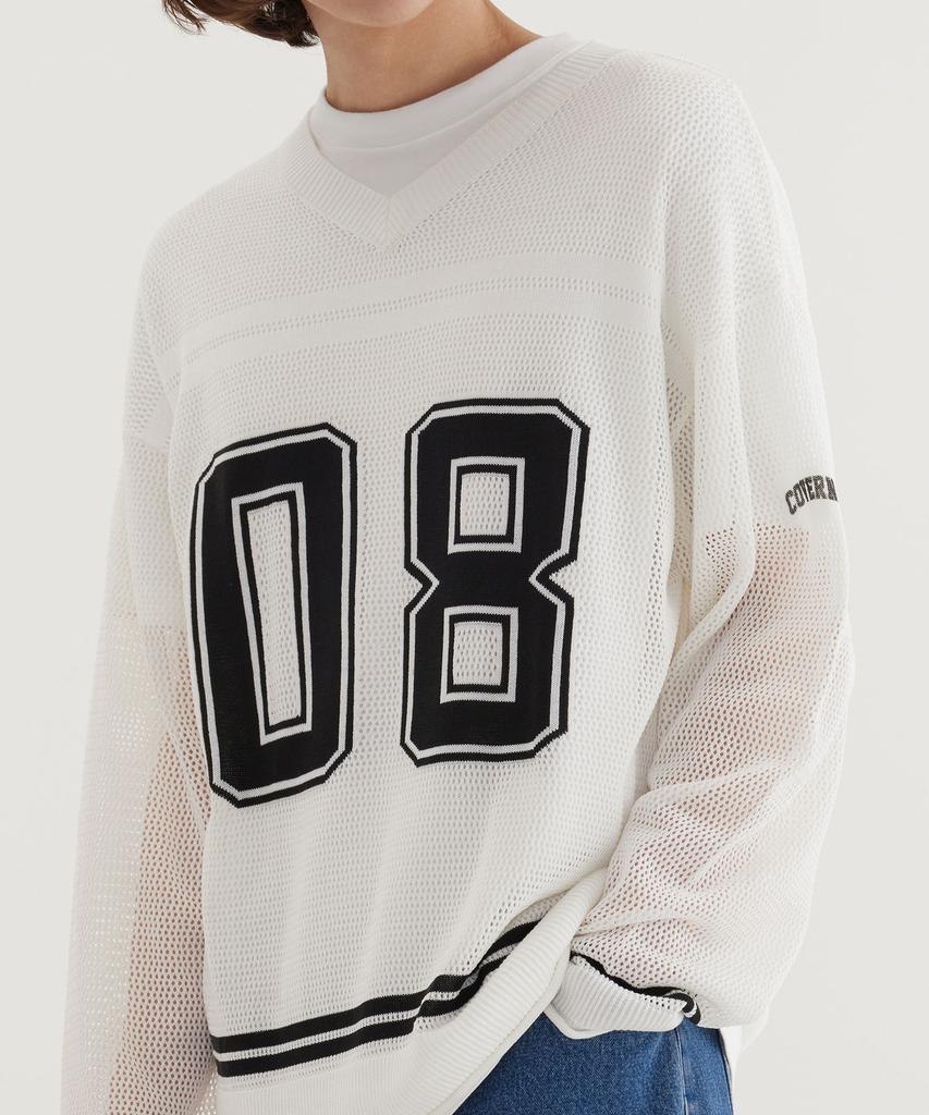 COVERNAT Rugby Mesh Knit White