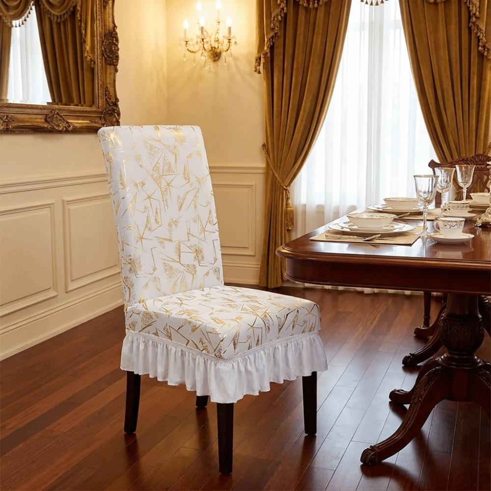 Dustproof Skirted Chair Cover Wear-resistant Dinning Seat Case Chair Slipcover Living Room