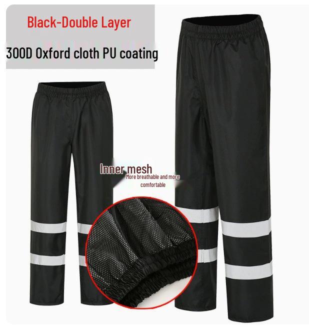 High Visibility Reflective Raincoat Set - 300D Oxford Cloth, Split Design for Outdoor Traffic, Duty, and Rescue Use