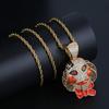 Hip Hop Punk Chainsaw Horror Mask Pendant Necklace Men Halloween Decor Accessory