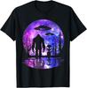 Alien and Bigfoot Full Moon Sasquatch UFO T-Shirt