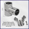 3-Way 90° Split Tube Pipe Connector Boat Handrail Fitting 316 Stainless Steel 22/25mm Tee Handrail Fittings Marine Hardware