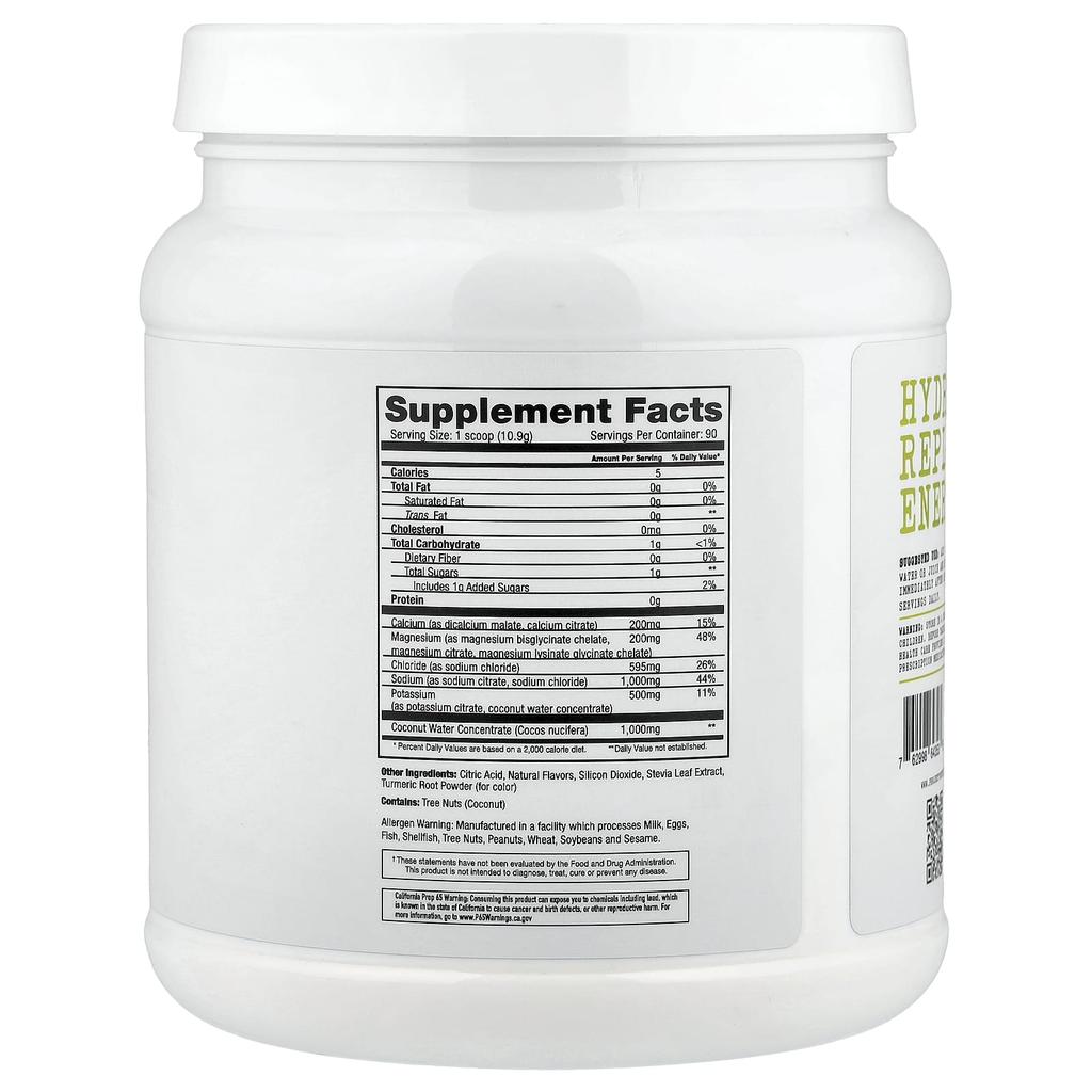 Project 1 Nutrition, Electrolyte, Rehydration Drink Mix, Lemon Lime, 981g (34.61oz)