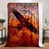 "Majestic Eagle On World Map Design" Patterned Flannel Blanket Perfect for the Bedroom Living Room, Sofa, or a Little Nap