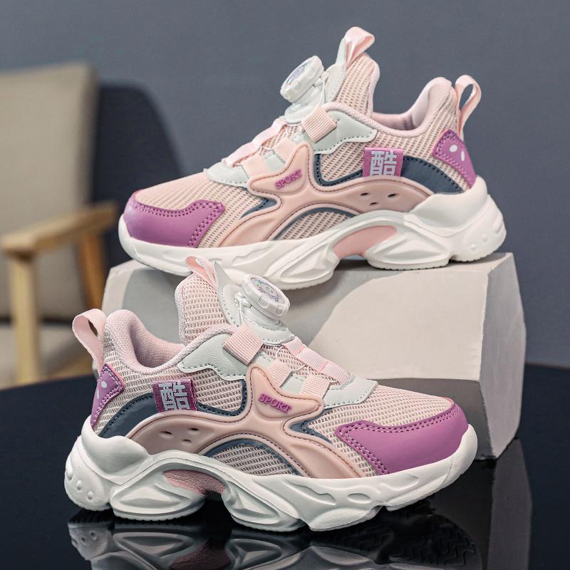 Кроссовки для детей весна/осень Модные кроссовки для мальчиков Кроссовки для девочек с вращающимися пуговицами Детские кроссовки на платформе