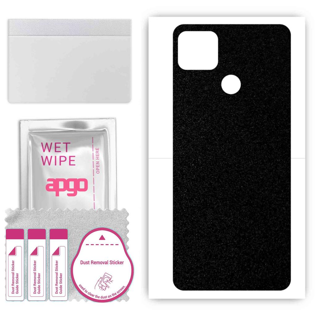 apgo Protective Skin Sticker for the back compatible with Realme Narzo 30A, Wrap Film, Foil, Vinyl - Pattern Matte Black