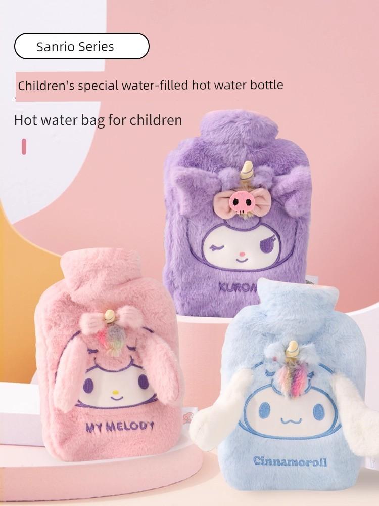 Water-Filled Hot Water Bottle Sanrio Officially Licensed Cute Plush Hand Warmer for Girls, Hot Compress for Stomach, Warming Bed Artifact