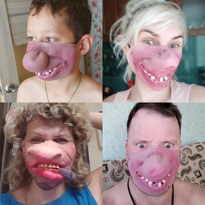 Половина лица, маска ужасов, костюм для вечеринки, хитрый реквизит, украшение для взрослых, клоун, латексная маска, забавный косплей