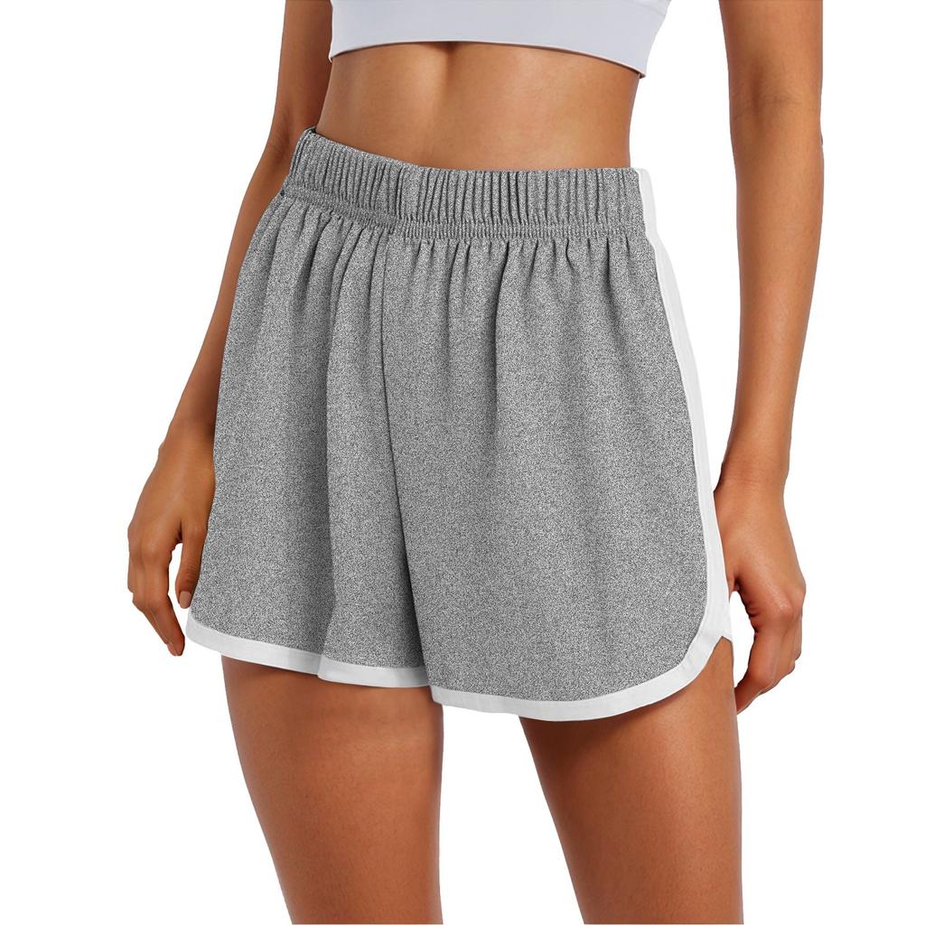 Women's Sports Shorts Casual Loose Solid Color Elastic Waist Shorts