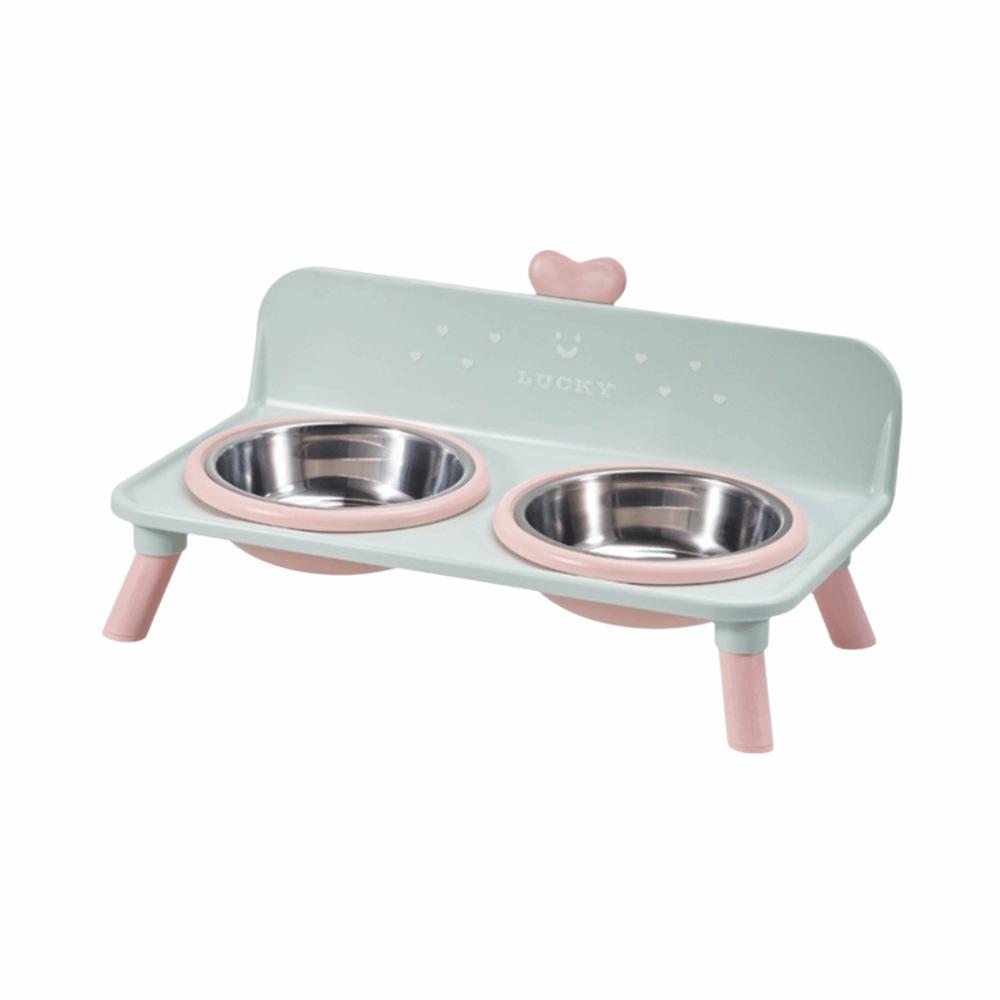Anti-slip Dog Water Bowl High-foot Elevated Pet Feeder Love-heart Pet Cat Bowl Indoor Use