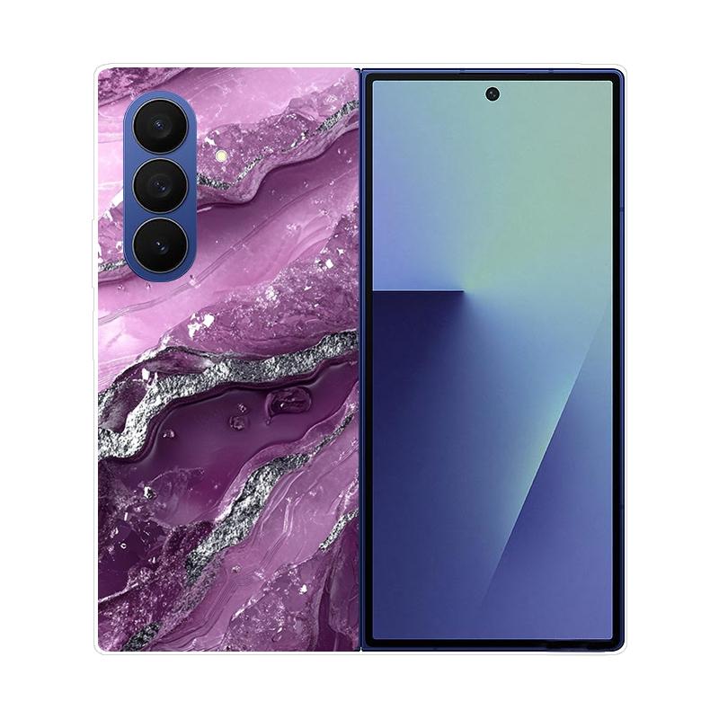Чехол для Samsung Galaxy Z Fold 7 Мраморный Жесткий ПК Задняя Крышка Для Samsung Galaxy Z Fold7 ZFOLD7 Полностью Защитный Корпус Телефона