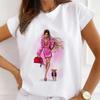 Fashion Girls Casual Short T-shirt Women Retro Slim White Round Neck Half-sleeved Kawaii Harajuku High Quality