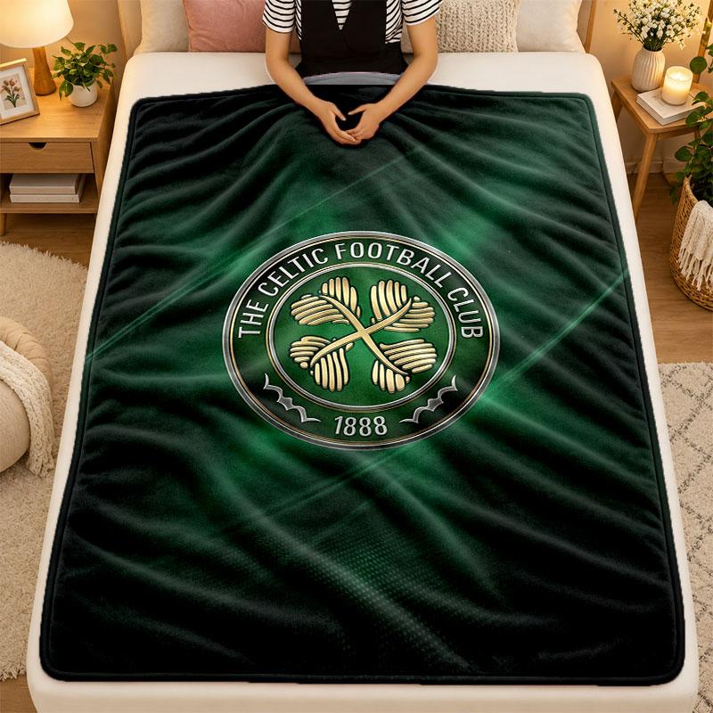 Flannel BlanketCeltic FC Warm Soft Throw Blanket for Indoor Sofa Bed Living Room Use