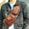Мужская нагрудная сумка из натуральной кожи Premium Sense Cowhide Повседневная нагрудная сумка Мужская сумка через плечо