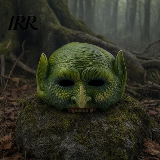 Soft Material Costume Accessory Halloween Green Lizard Mask, Realistic Textured Half-Face Mask,PU Foam Lightweight Animal Party Mask Accessory,