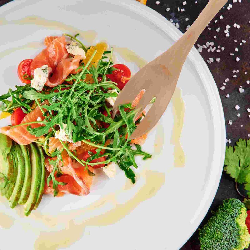 Salad Wooden Spoon Silverware Utensils Dessert Tableware and Fork Smooth Servers