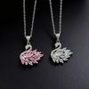 Pink Diamond Zircon Cyst Necklace Women's Light Luxury High-end Diamond Zircon Pendant