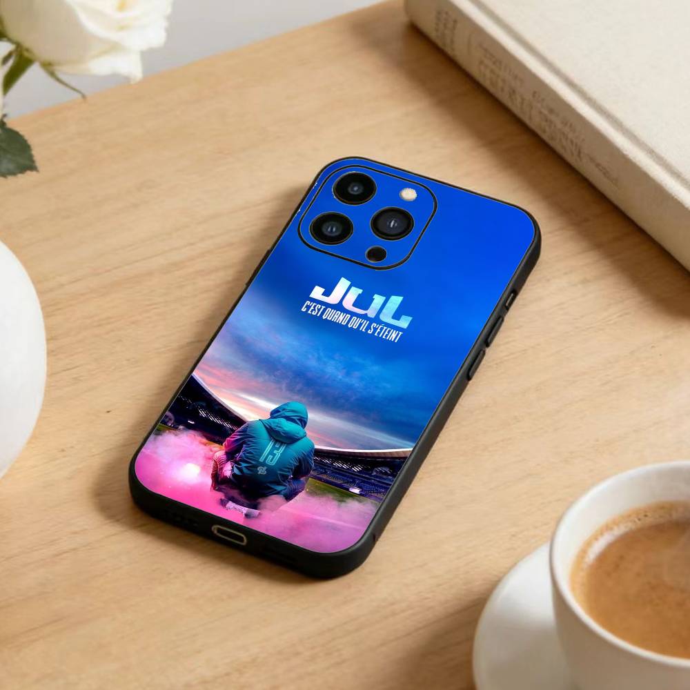 Рэпер J-JuL C'est Pas Des Lol Чехол для iPhone17,16,15,14,13,12 Plus,Max Мягкий Силиконовый Черный Чехол